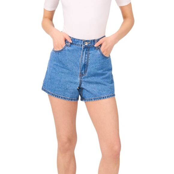 1. State Pants - 1.state Women's High-Rise Denim Shorts - Navy Yard Size 4 NWT